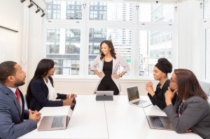 People having meeting