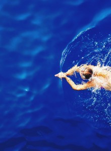 swimming alone